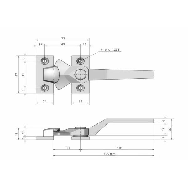 Загерметизированное звукоизоляционное оборудование защелки промышленной тележки холодильных установок шарнира холодильника двери