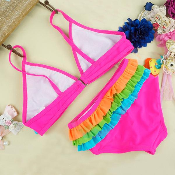 Stretchable Mermaid Tail Swimsuit Toddler With Lovely Colorful Ruffles