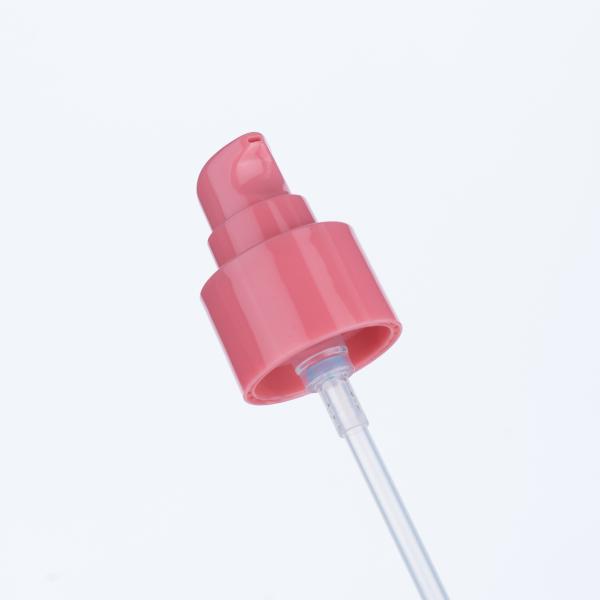 24/415 Cherry Pink Foundation Pump Head Cream Pump Green Bottle for Personal Care and Cosmetics