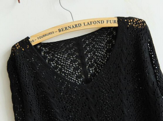 Crochet,pullover Hollow Out Golden Thread women sweater Knitted Loose Sweaters warm pullovers