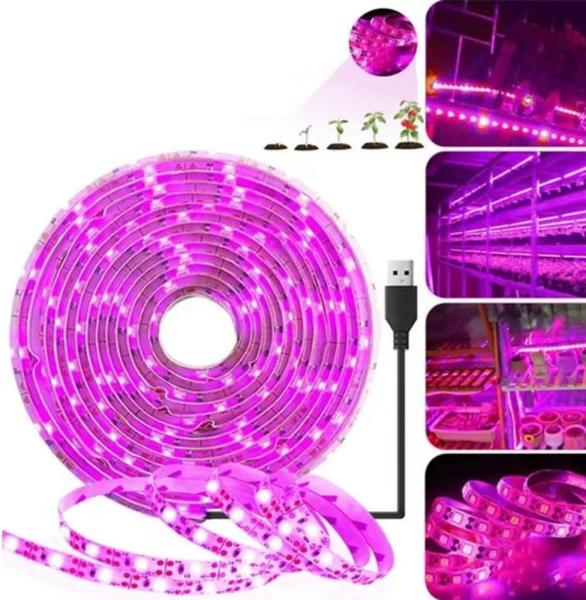 LED Grow Light Strips,Waterproof Full Spectrum Plant Grow Light, USB 16ft 300LEDs