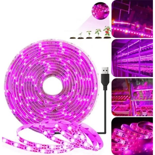 5V PLANT LED Grow Light Strips,Waterproof Full Spectrum Plant Grow Light, USB 16ft 300LEDs