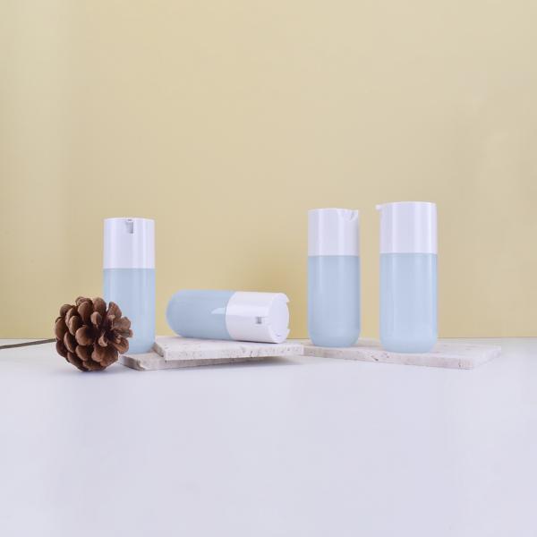 30ml 50ml mono plastic airless cosmetic bottle with dispensing pump as sustainable skincare packaging for whoelsale & cu