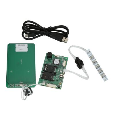 Lecteur de carte à puce RFID USB Écrivain pour deux cartes SAM, lecteur de carte RF sans contact