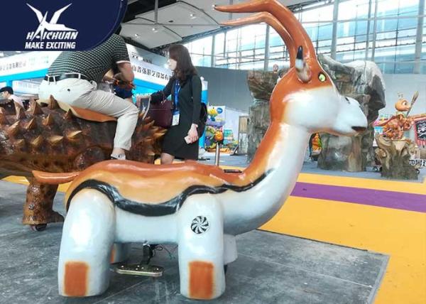 Custom Size Electric Animal Scooter In Mall / Motorized Stuffed Animal Ride On Toys