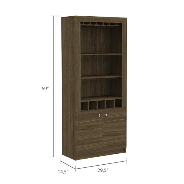 Industrial Bar Corner Wine Rack Cabinet With Wooden Shelves Wall Mounted Design