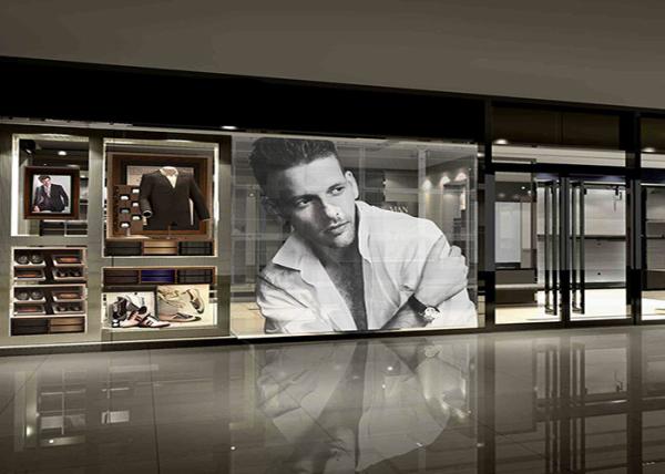 Slim Light Transparent LED Screens Fxied Shop Mall High Brightness Aluminum Cabinet