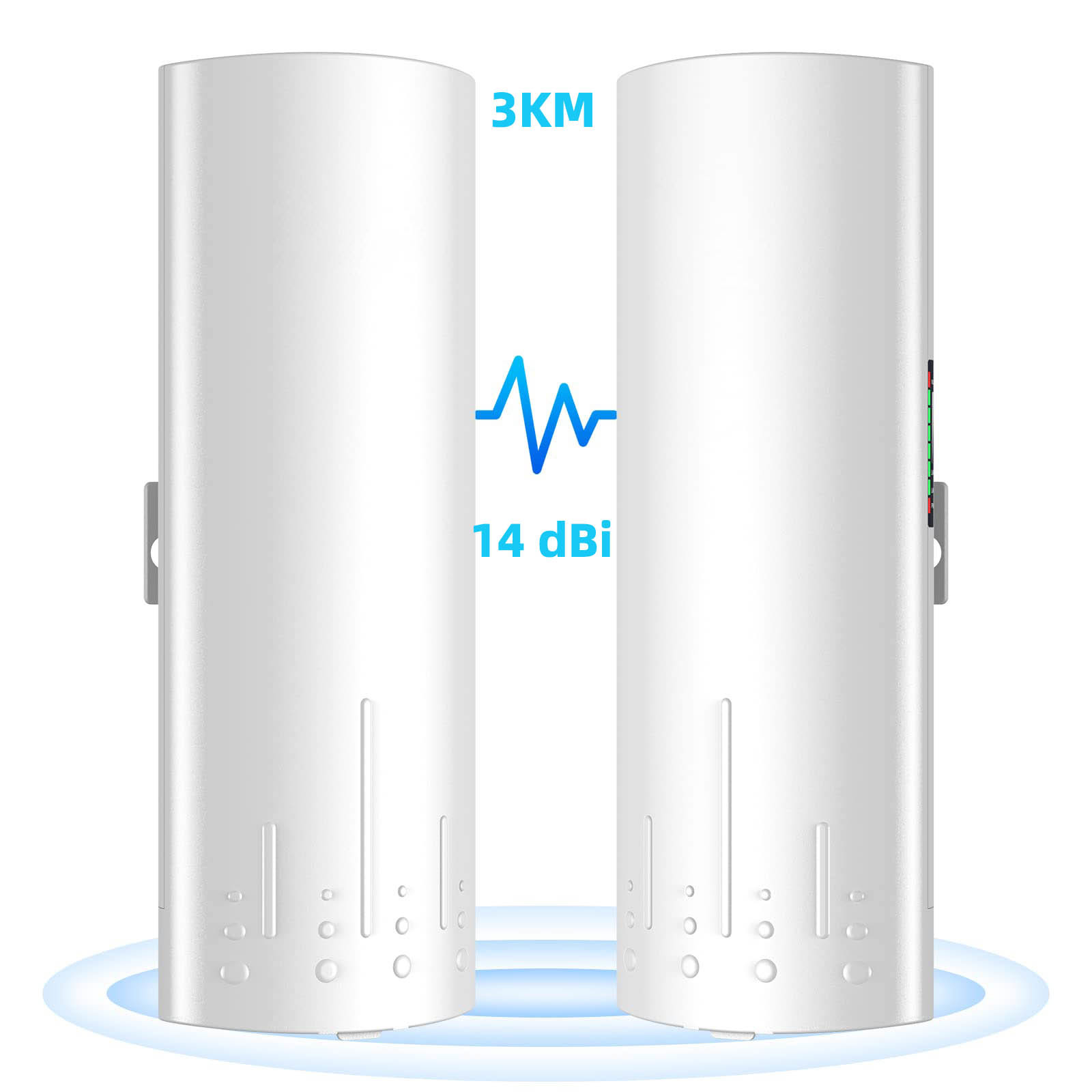 CPE Wifi беспроводного моста точкаого-точка 5.8G 14dBi 24V PoE 3KM на открытом воздухе