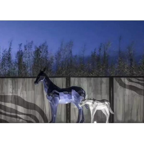 Public Garden Animal Sculptures Decorative Stainless Steel Horse Sculpture