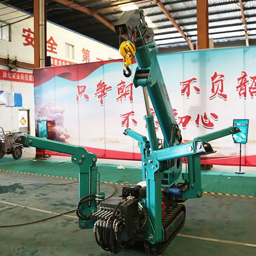 ZHONGMEI Blue Diesel CraneElectric start Spider Crane  12v 45AH 1.2t Tracked Spider Crane