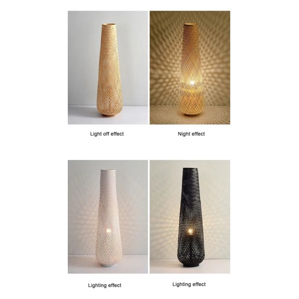 Bedroom Bedside Lamp Tea Room Japanese E27 Weave Bamboo Floor Lamp(WH-MFL-216)