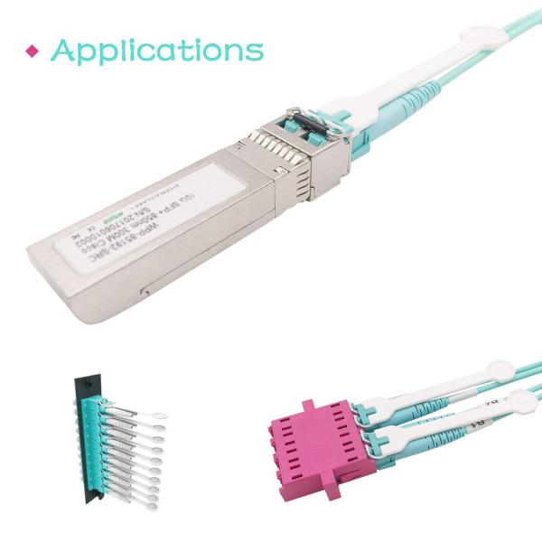 Pulling Type LC Connector Multimode Duplex Optical Fiber Patch Cord 40Gb LSZH 2.0mm