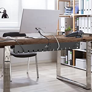 Домашний офис Столовой кабельный держатель 43 x 10 x 10 см с силовым покрытием из углеродистой стали