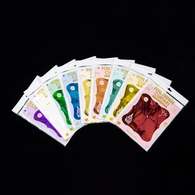 Colorful Foil Curtain Square Blue Yellow Pink Metallic Fringe Curtain