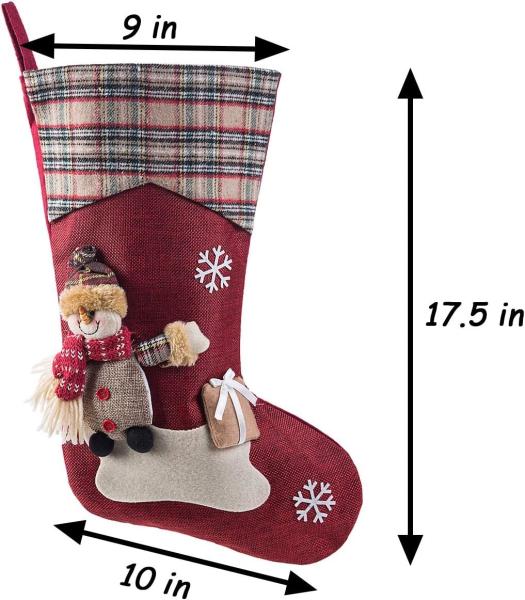 3PCS 17.5 Christmas Stocking Classic Large Stockings Xmas Character for Family Holiday Christmas Party Decorations