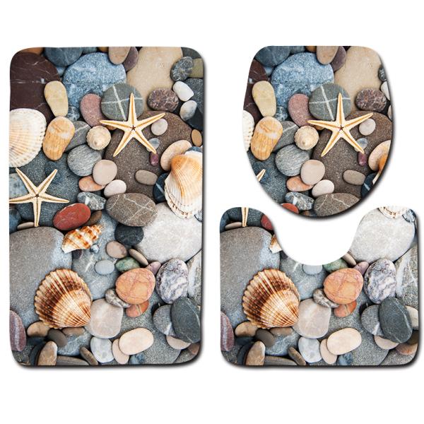 Dolphin Beach Toilet Seat Cushion Anti Skip Toilet Tank Cover Set