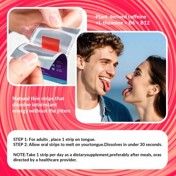 Mint Flavor Fast Dissolving Vitamin B12 Energy Oral Strips With Nootropic Cognitive Support