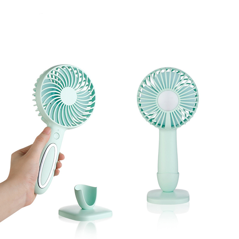 Outdoor Electric Mini Portable Rechargeable 3-Speed LED Light Smart Handheld Fan for Car/RV Use