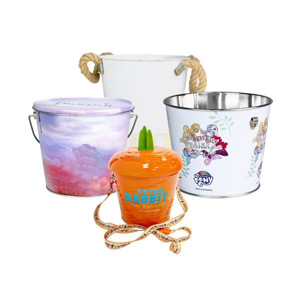 DADI 230oz 170oz 130oz 85oz 64oz 48oz Tinplate Popcorn Bucket Metal Tin Bucket Galvanized