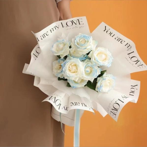 Wholesale of minimalist paper, InS-style waterproof flower packaging paper materials for Valentine's Day flower art and bouquet packaging in flower shops