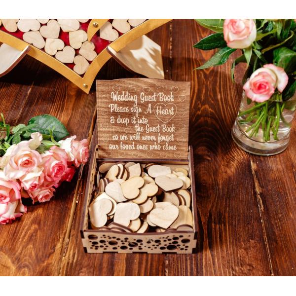 Personalized Alternative Wedding Guest Book Heart shape Our Guestbook Sign