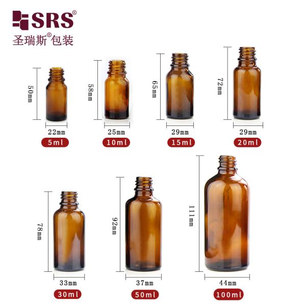 Cylindrical Empty Glass Dropper Bottle 15ml For Kids Medicine