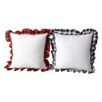 Couvertures d'oreiller de sublimation en blanc Transfert de chaleur imprimé Plaid avec dentelle ondulée