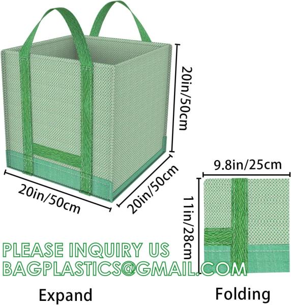 Heavy Duty Home and Yard Waste Bag 48-Gallon Woven Polypropylene, Reusable Lawn and Leaf Garden Bag with Reinforced