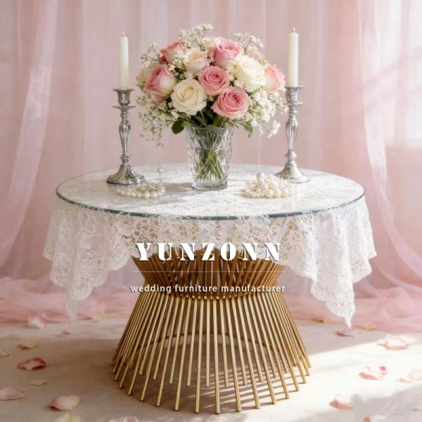 Modern Designer Large Table Gold Metal Wire High Standard Quality Home Hotels Coffee Tables Glass Mirror Top for Dining Outdoor