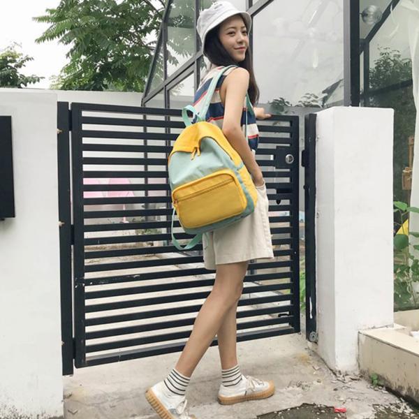 Ins fashion sports new ins color nameplate backpacks student bags handbags