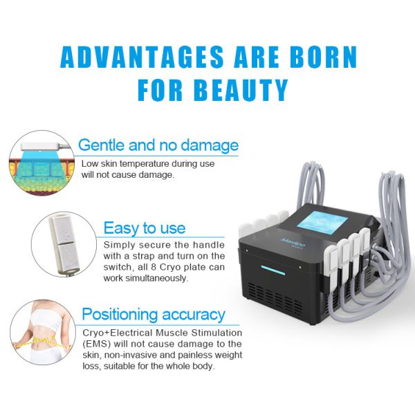 8 Cryo Pads 400W Cryolipolysis Machine For Full Body Fat Loss