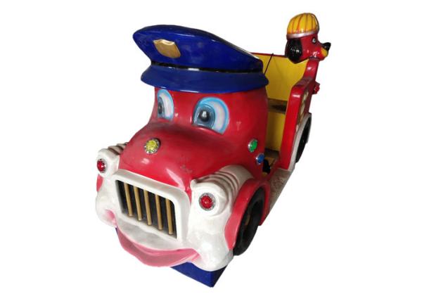 Led Lighting Coin Operated Kiddie Ride Little Fire Car Thick Sufficient Material