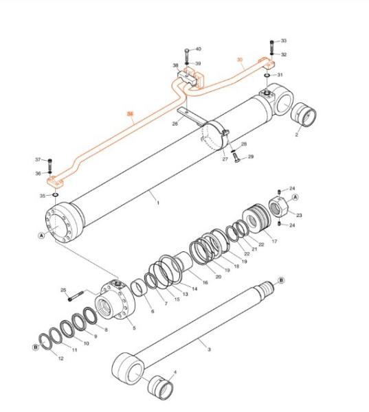 Economical and Practical DX200A Hydraulic System Distributor Bucket Pipe for Excavator