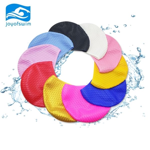 Stylish Men And Women Swimming Caps With Custom Small Logo Waterproof Feature