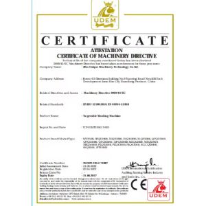 Zibo Unique Machinery Technology Co., Ltd. Certifications