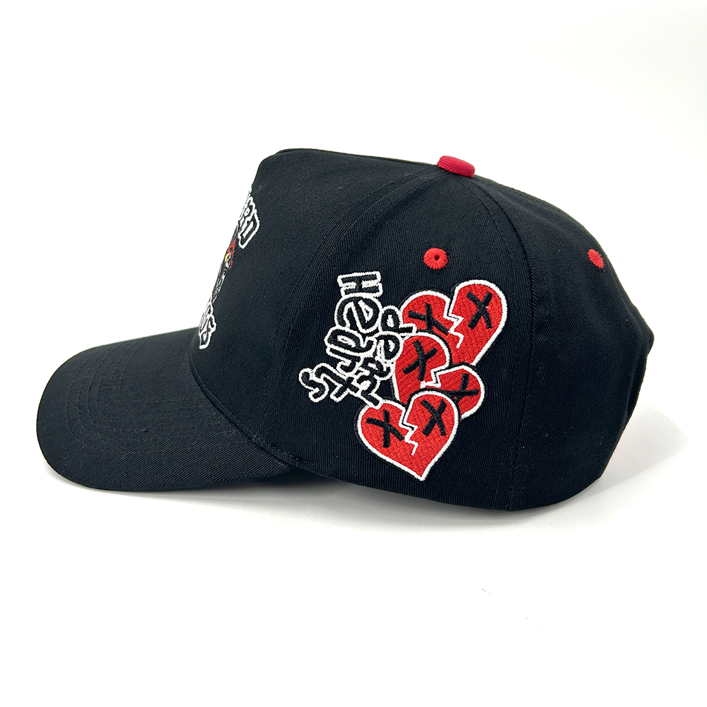 A Frame Cotton Fabric Mens Baseball Hat 5 Panel Custom Embroidered Logo