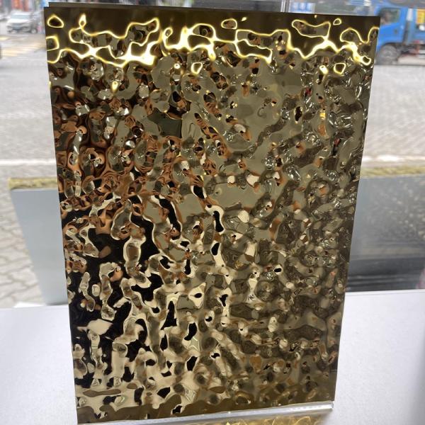 AISI 304 PVD Цвет Желтый Титан/Шампанское Золото Водяная волна Нержавеющая сталь Металлический лист