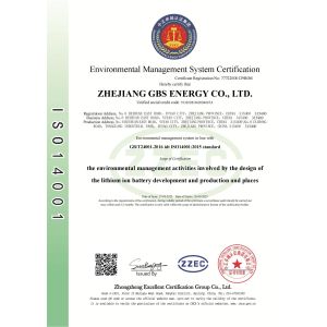 Zhejiang GBS Energy Co., Ltd. Сертификации