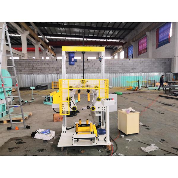 Simple Operation Vertical Coil Wrapping Machine For Woven Tape , Wrapping Film