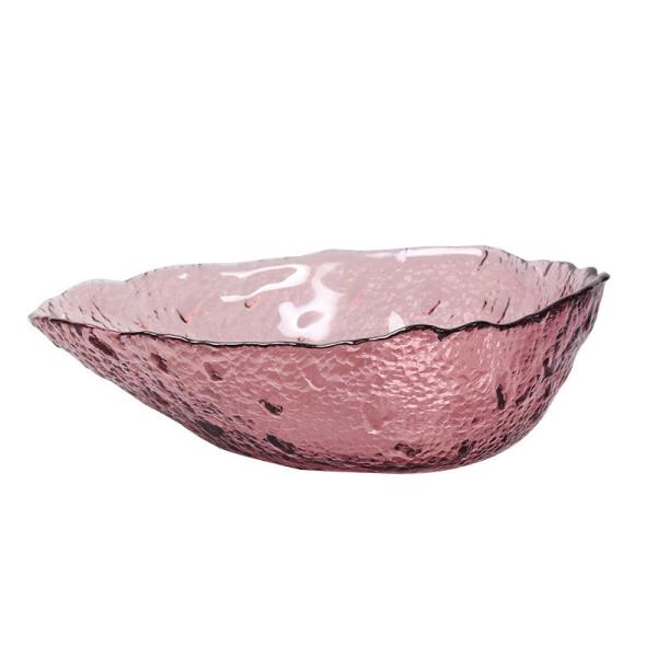 bacia personalizada grossa de 4mm Logo Drip Shaped Glass Salad