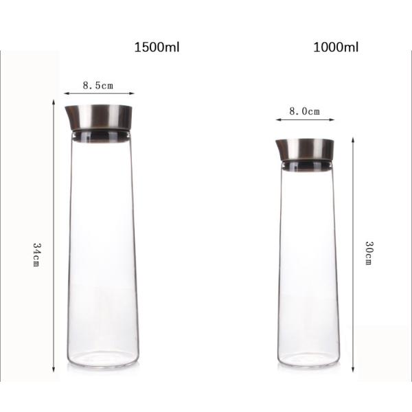 стеклянный цвет теплостойкого материала кувшина воды 1000мл/1500мл прозрачный
