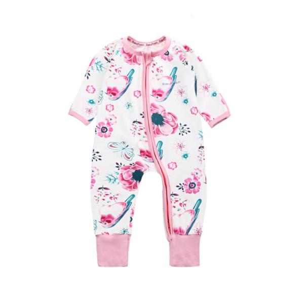 Design Baby Romper Onesie with Zipper Closure 95% Cotton and 5% Elastane Full Print