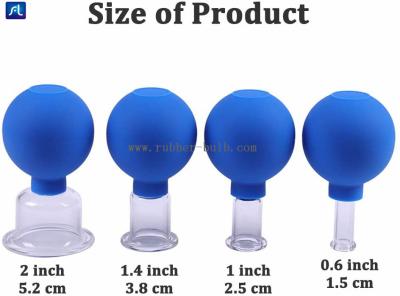 grupo colocando de vidro facial da terapia do silicone de 4pcs 55mm