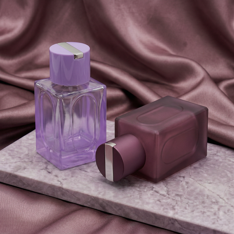 Anding Wholesale Supplier Custom Printing Luxe 100ml Square Premium Refillable Spray Empty Glass Perfume Bottle