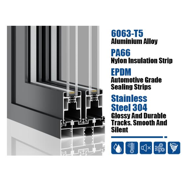 Wind Resistant Thermal Break Aluminium Bi Fold Doors Heavy Duty