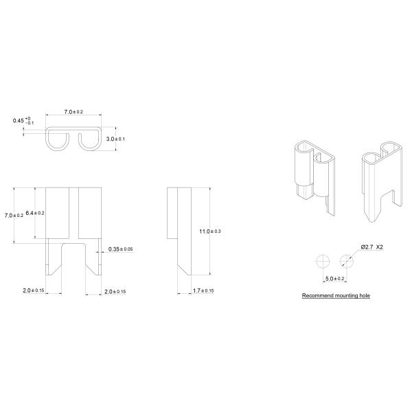 2 патрон предохранителя ATO терминала 32V лезвия Pin закрепляет быстрый контакт предохранительного патрона металла