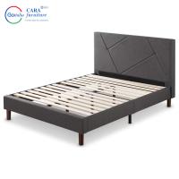 12288 Comfortable Dark Grey Double Bed Frame Luxury Modern King Size Bed For Hotels