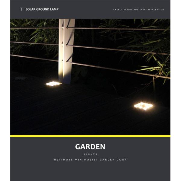1- Aluminum Outdoor Solar Powered Light for Lawn Garden Buried Pathway in Square Shape