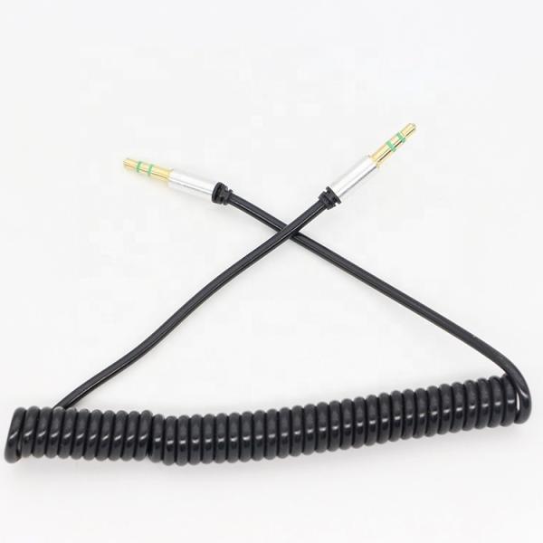 CUSTOM 1M  2M 3M Coil Spiral Spring Male to Male 3.5mm Jack Stereo Aux Audio Cable