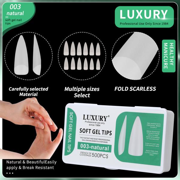 500PCS/Box French Press on Nails Fake Nail Tips for Extension Nail Manicure